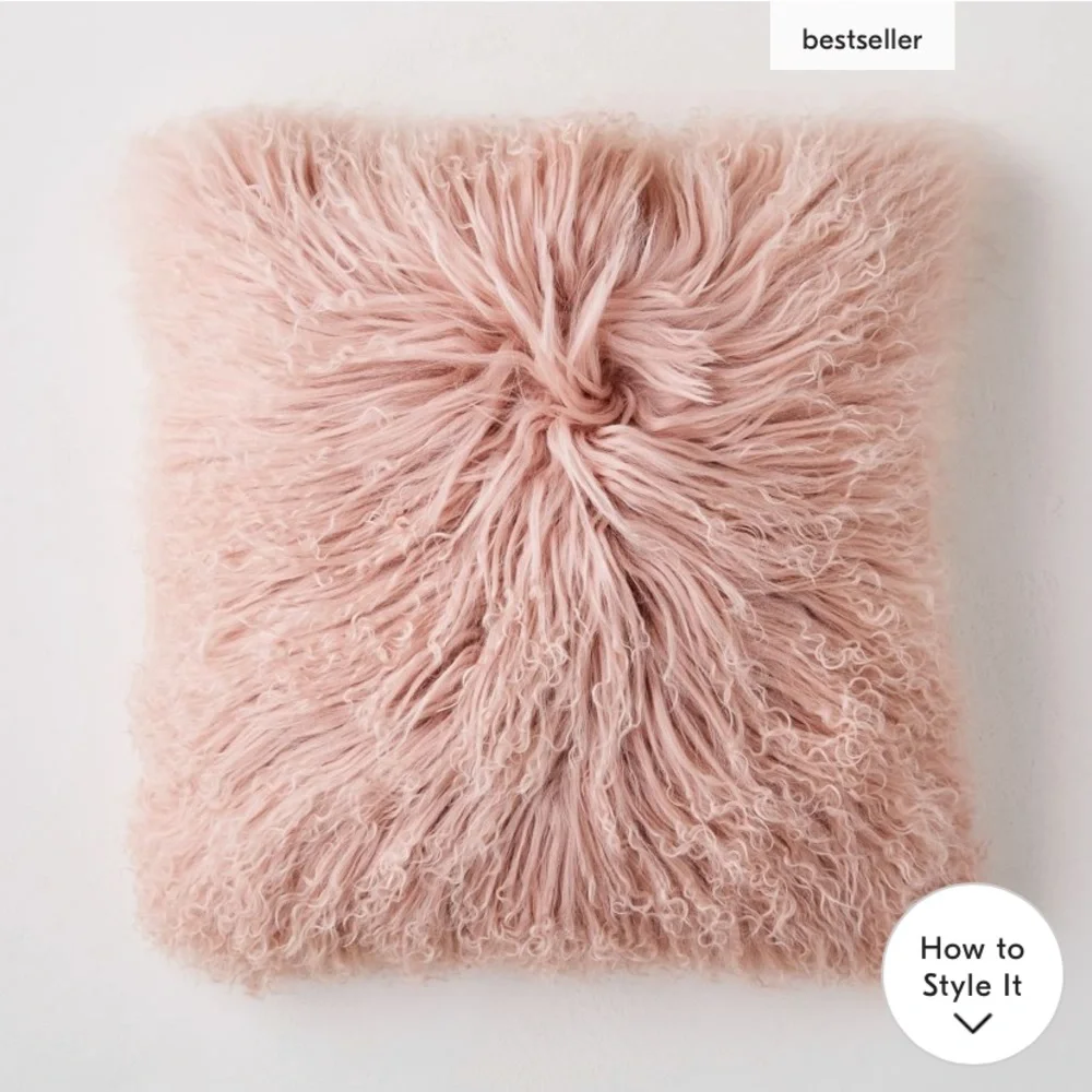 West elm Mongolian lamb pillow cover and insert